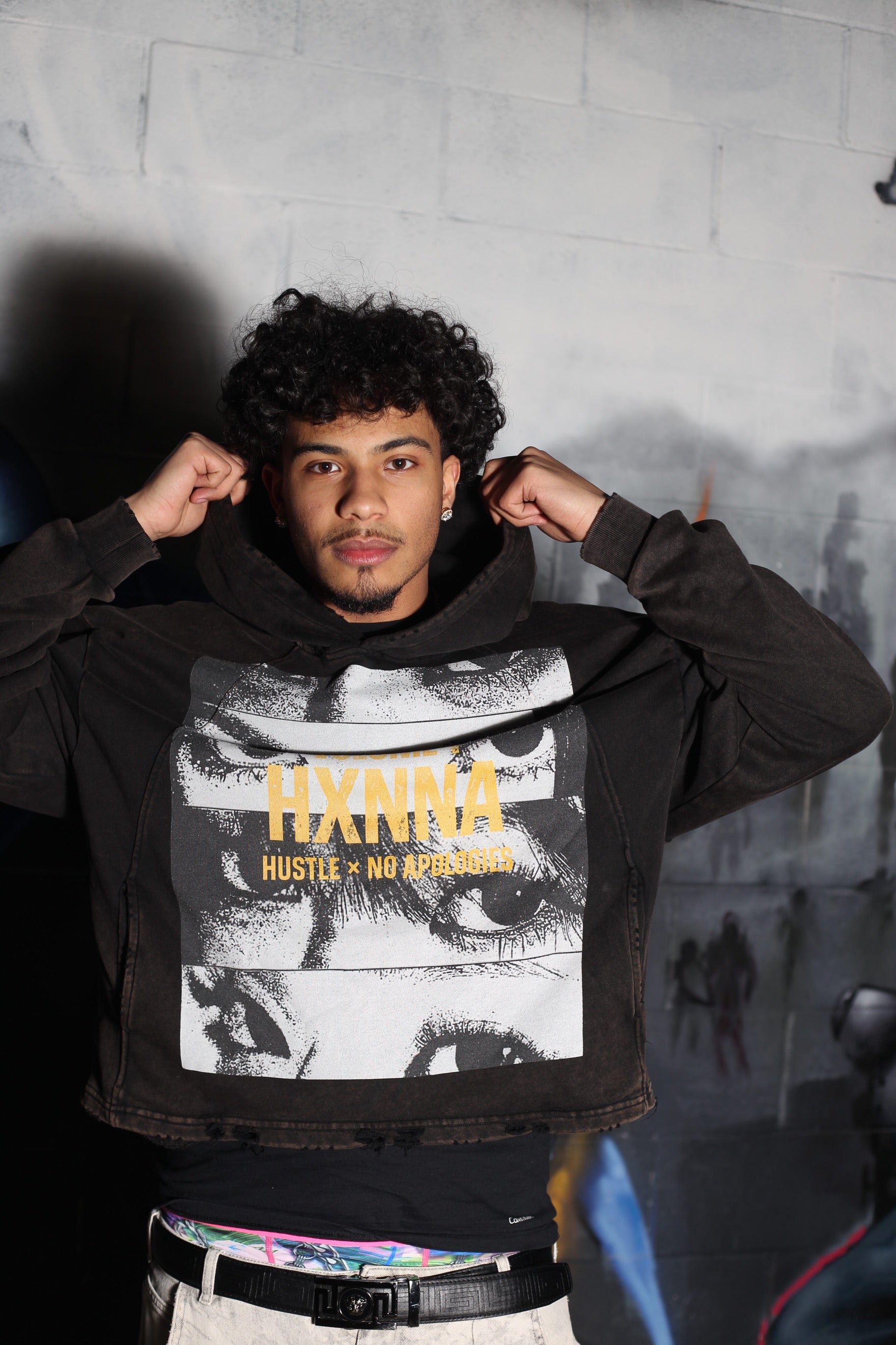 Hxnna Volume 1 - Vintage Washed Frayed-Hem Hoodie
