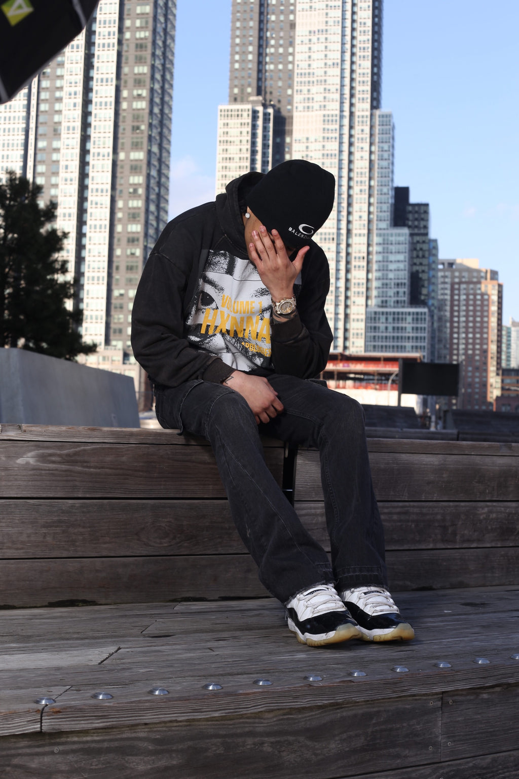Hxnna Volume 1 - Vintage Washed Frayed-Hem Hoodie