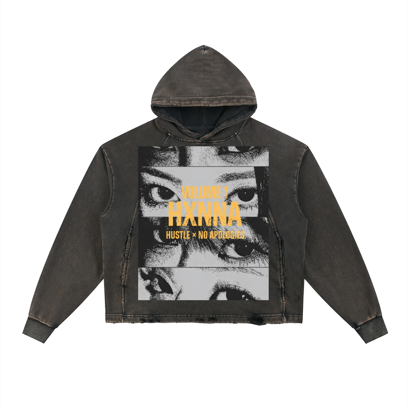 Hxnna Volume 1 - Vintage Washed Frayed-Hem Hoodie
