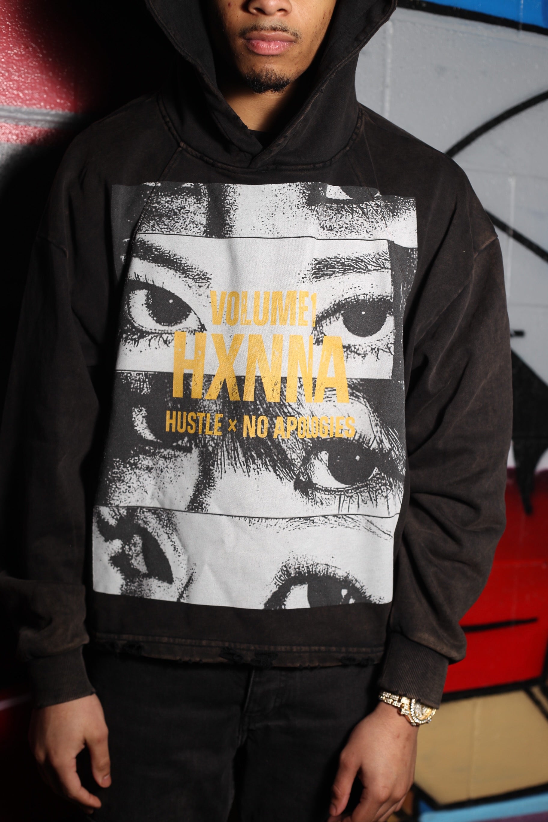 Hxnna Volume 1 - Vintage Washed Frayed-Hem Hoodie