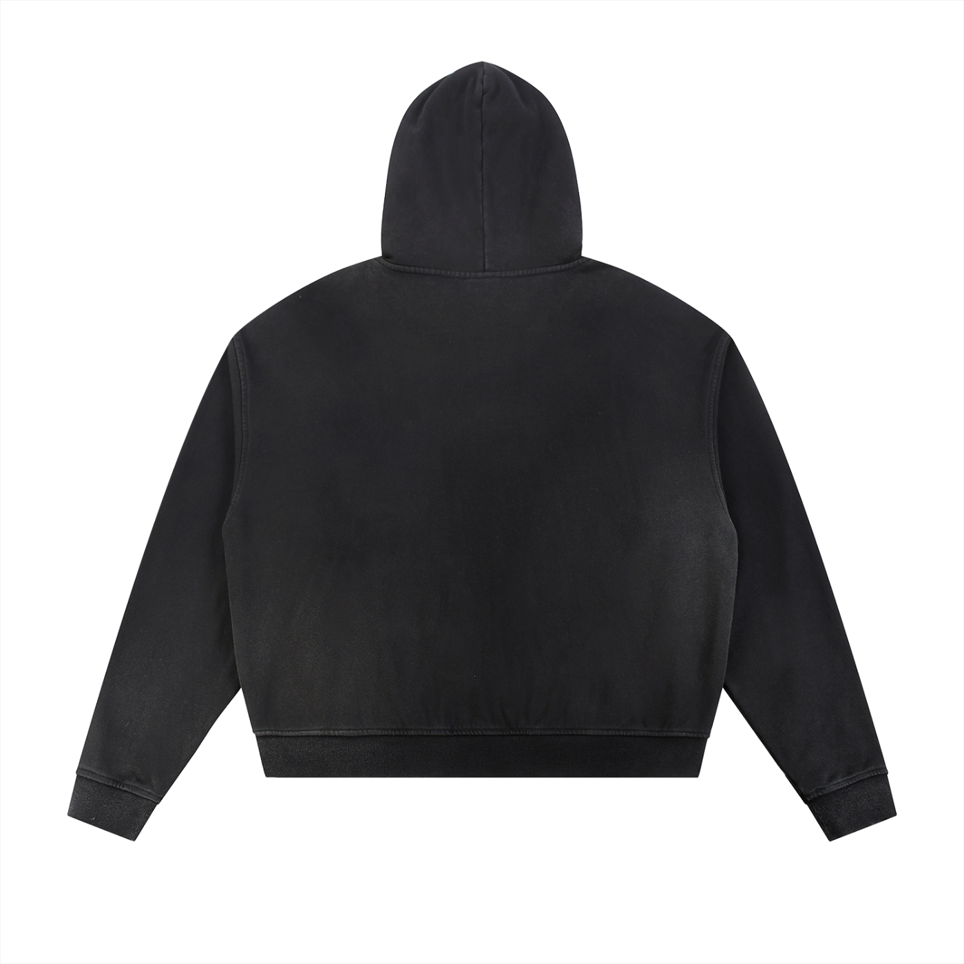 Hxnna Still Human  - Sun Fade Frayed Raw Edge Fleece Zip Hoodie