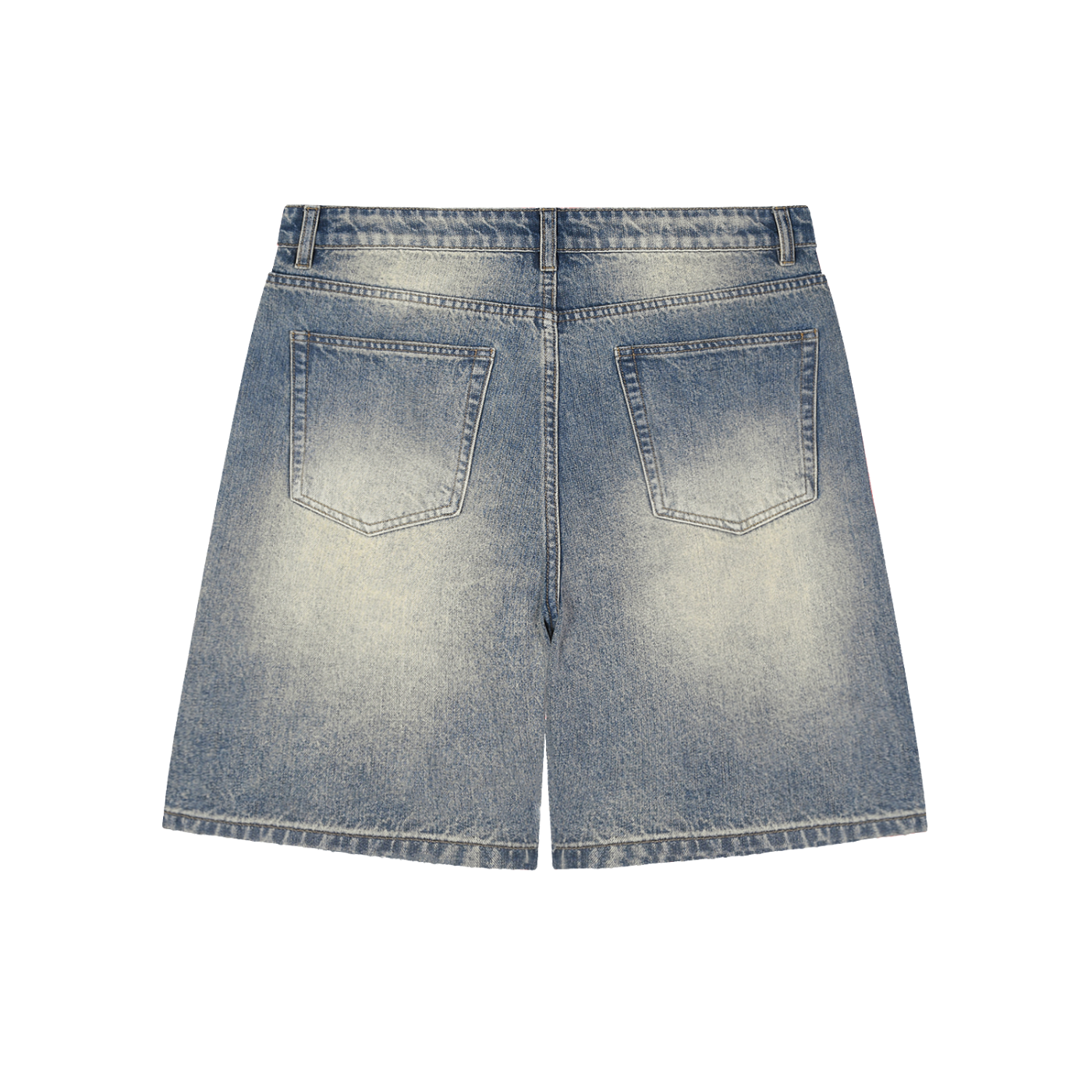 Hxnna Still human - Faded Distressed Baggy Denim Shorts
