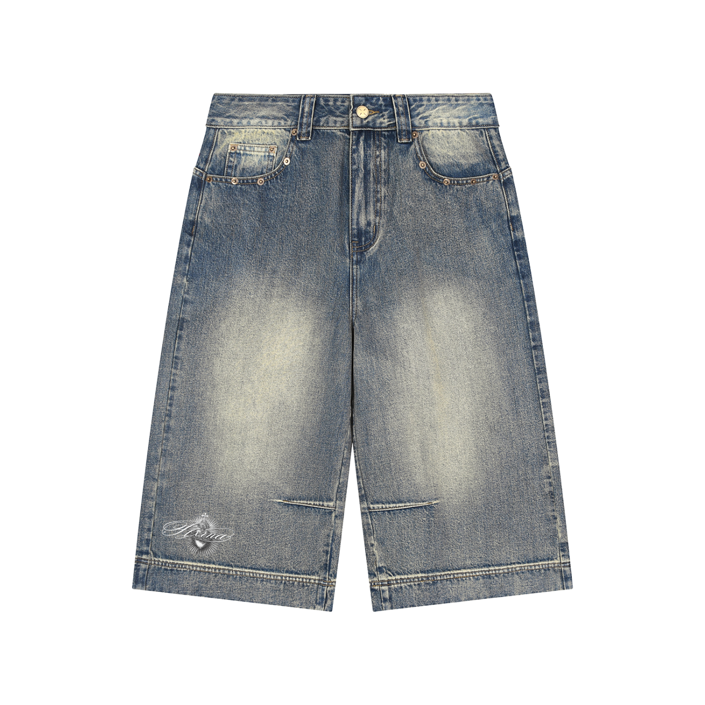 Hxnna COMOR - Vintage Wash Baggy Denim Shorts