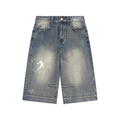 Hxnna COMOR - Vintage Wash Baggy Denim Shorts
