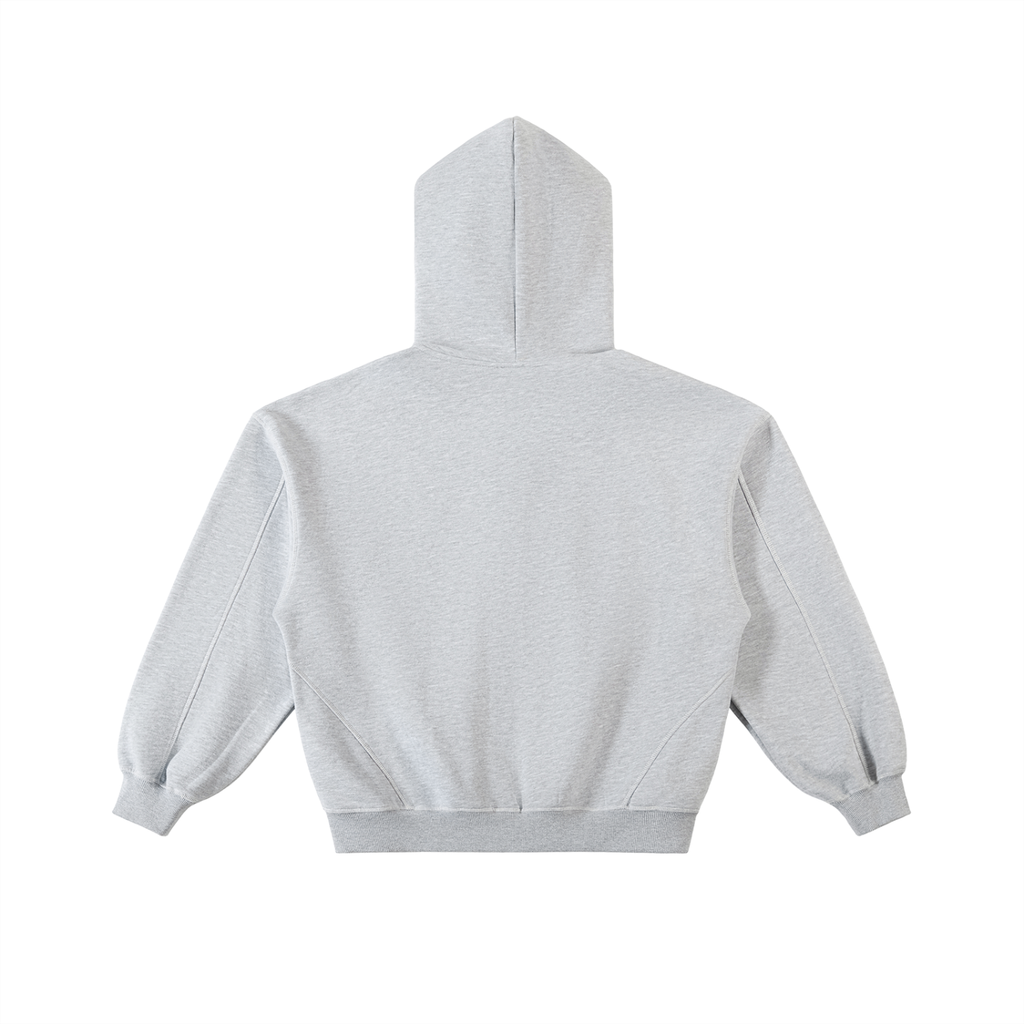 Hxnna HXA Sweatsuit - Contrast-Stitched Boxy Fleece Zip Hoodie