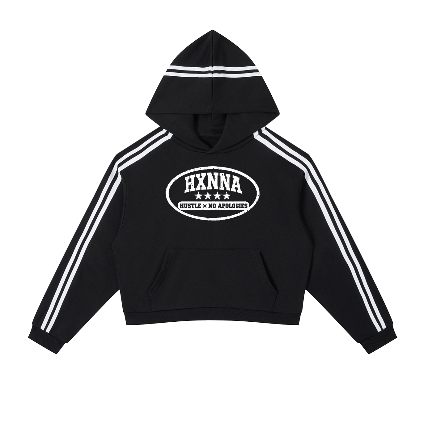 Hxnna Still Human - Contrast Side Stripe Cropped Hoodie